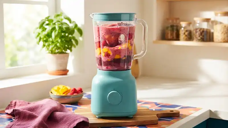Compact personal blender for small kitchen counters
