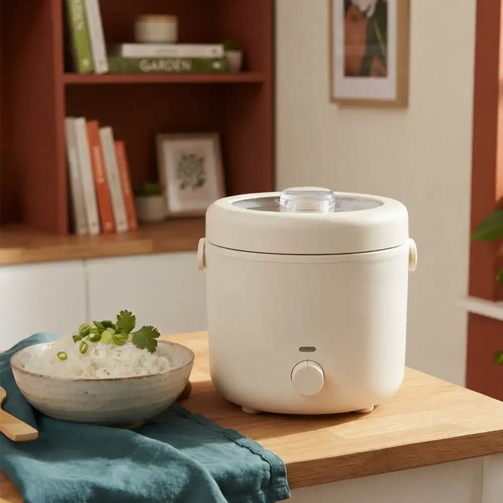 Is a rice cooker worth it for a small kitchen? Compact rice cooker on a small kitchen counter