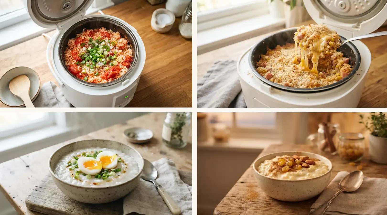 Rice cooker recipes for one, single serving meal in a compact rice cooker