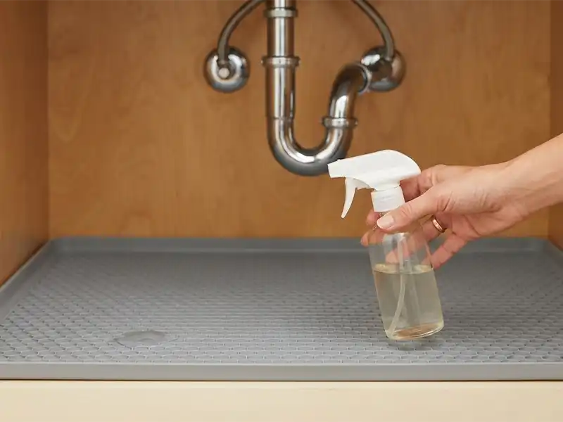 Gray silicone under sink protector mat