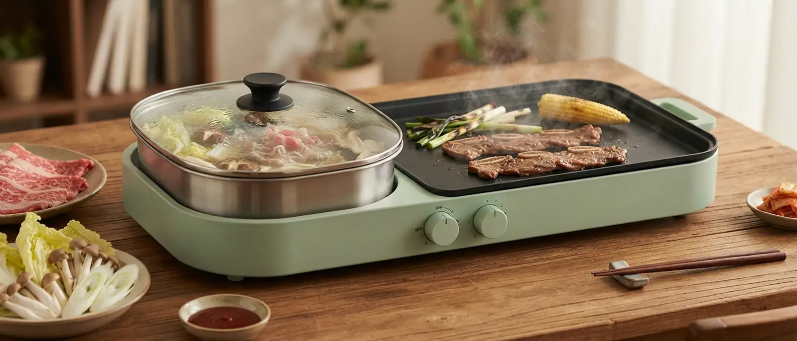 Topwit hot pot and grill review, 2-in-1 electric Korean BBQ grill and hot pot