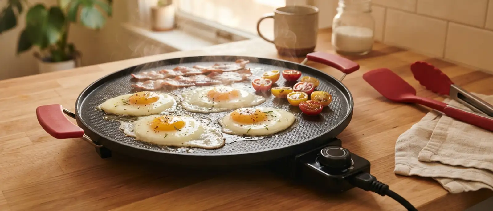 AORAN indoor grill electric smokeless review, nonstick griddle for small kitchens
